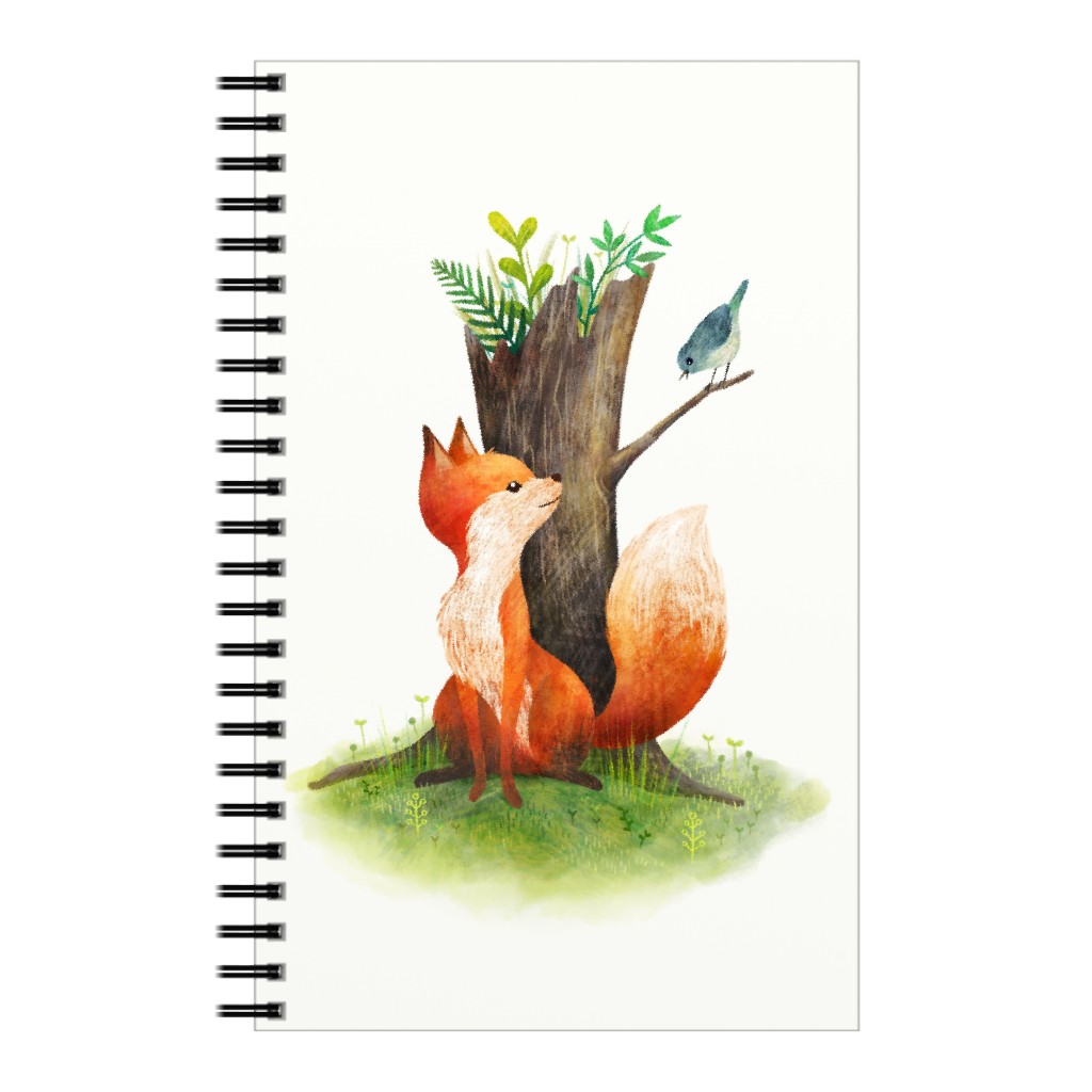 Fox and Bird - Multi Notebook, 5x8, Multicolor