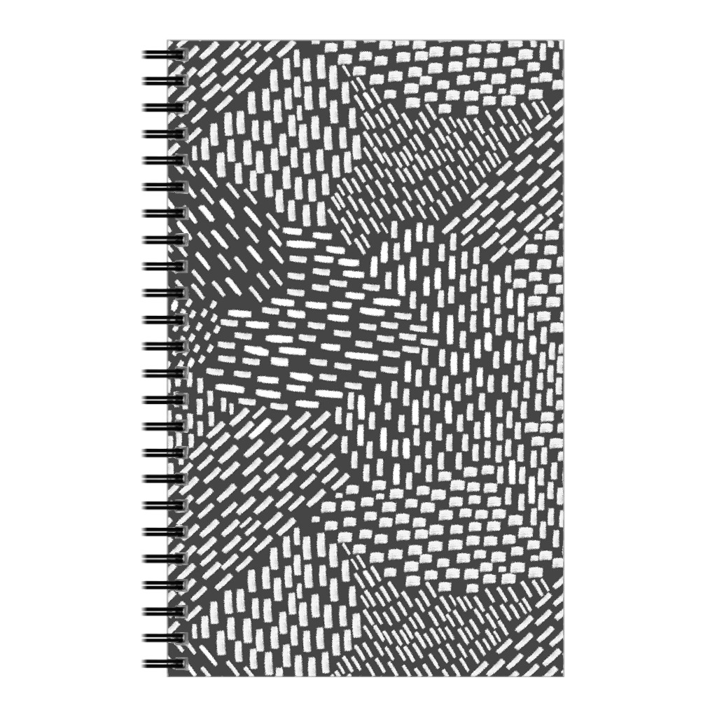 Abstract Brushstrokes Notebook, 5x8, Black, Gray