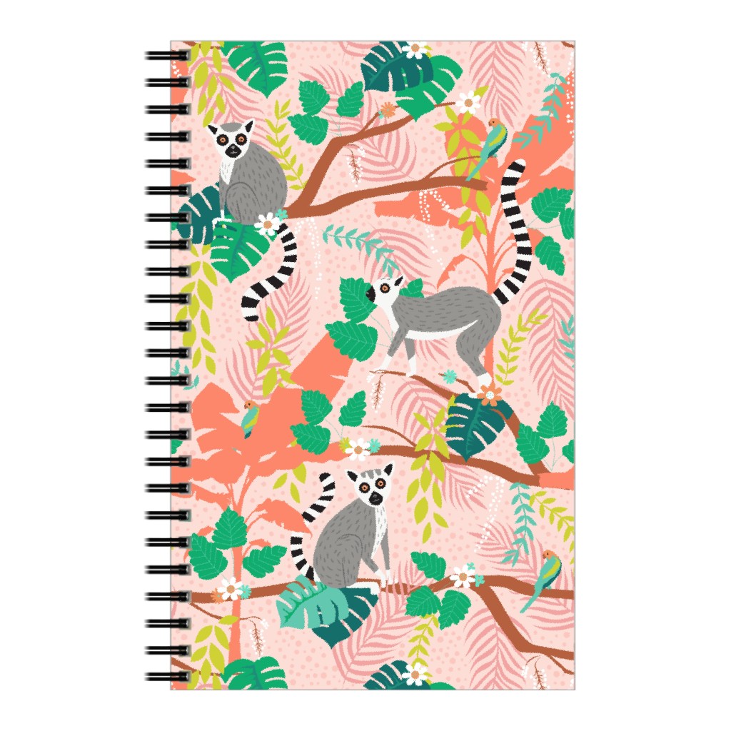 Lemurs in a Jungle Notebook, 5x8, Multicolor, Fair Weather