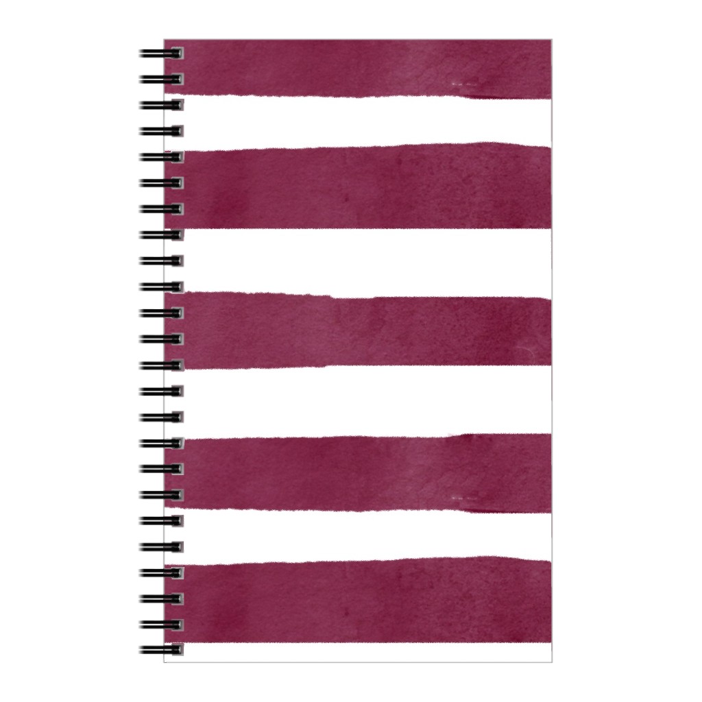 Stripe - Maroon Notebook, 5x8, Red