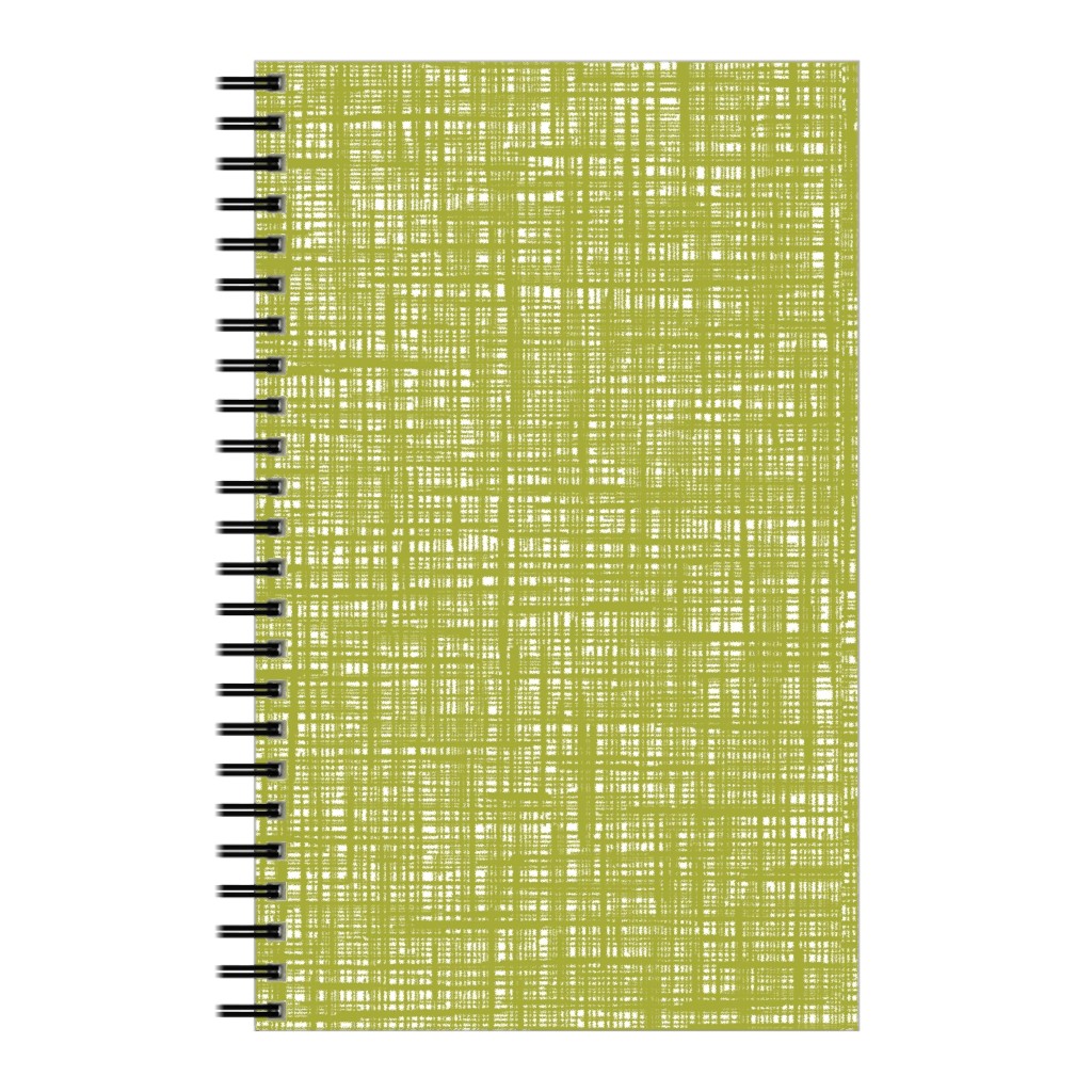 Linen Hatch Texture - Green Notebook, 5x8, Green