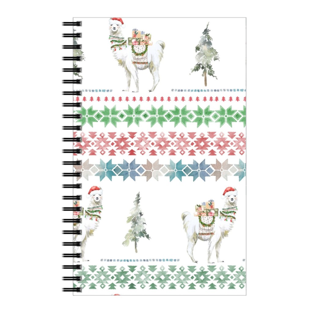 Christmas Llama Sweater Print - Multi Notebook, 5x8, Multicolor