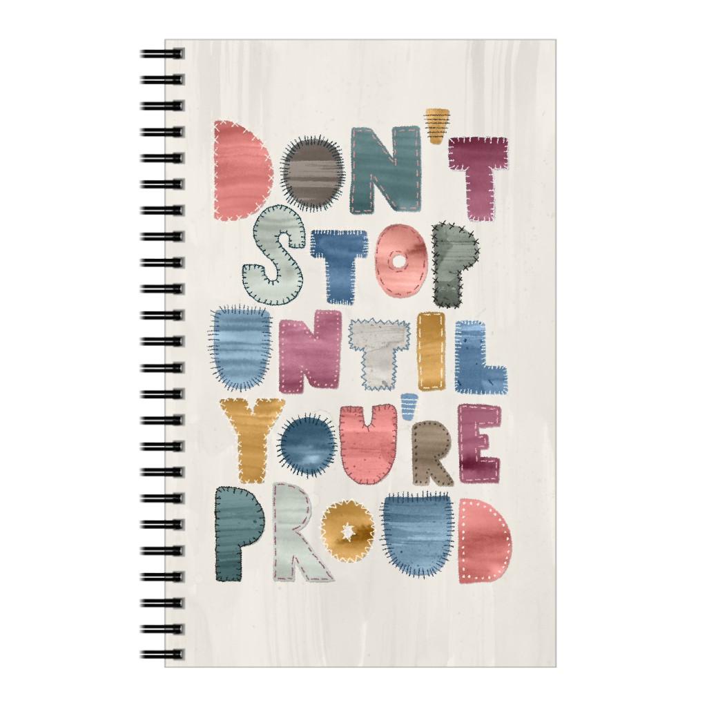 Don't Stop, Motivational Quote Notebook, 5x8, Multicolor