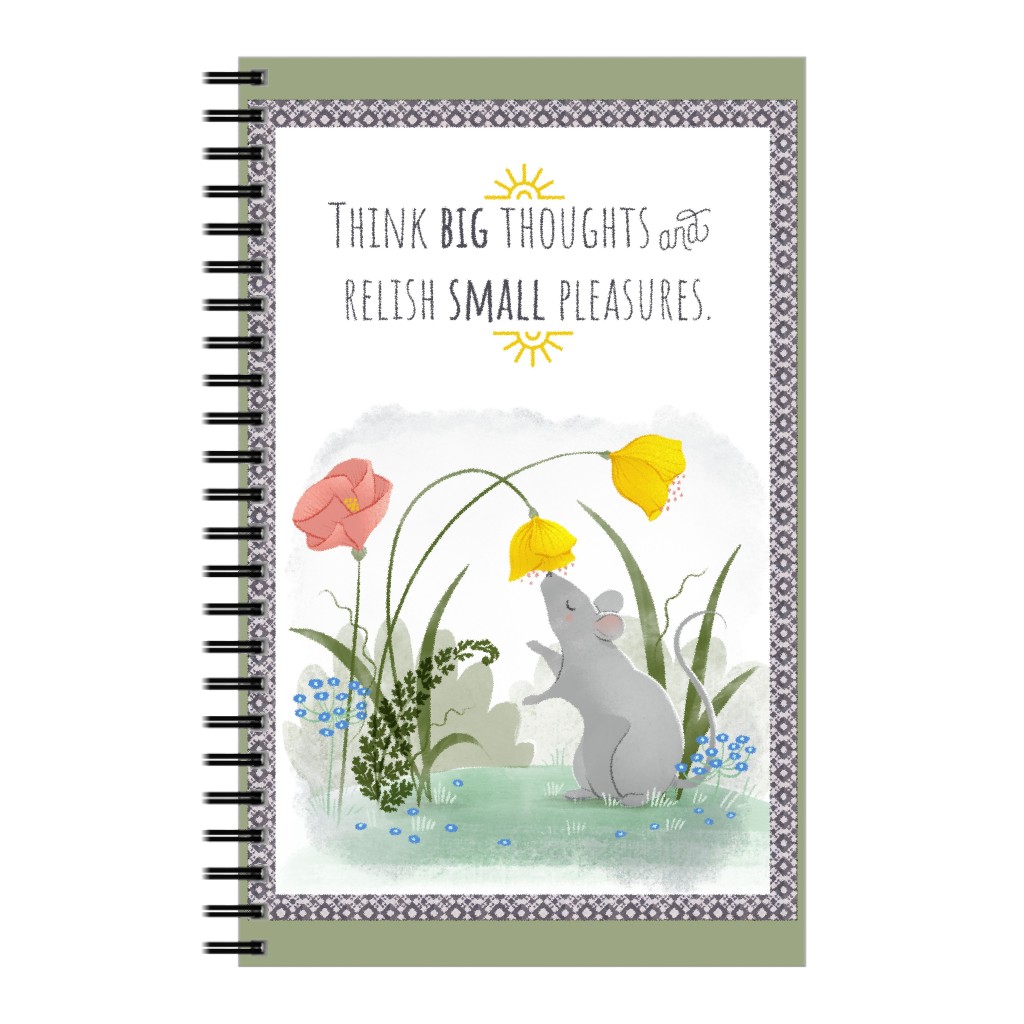 Big Thoughts Small Pleasures Mouse Notebook, 5x8, Multicolor