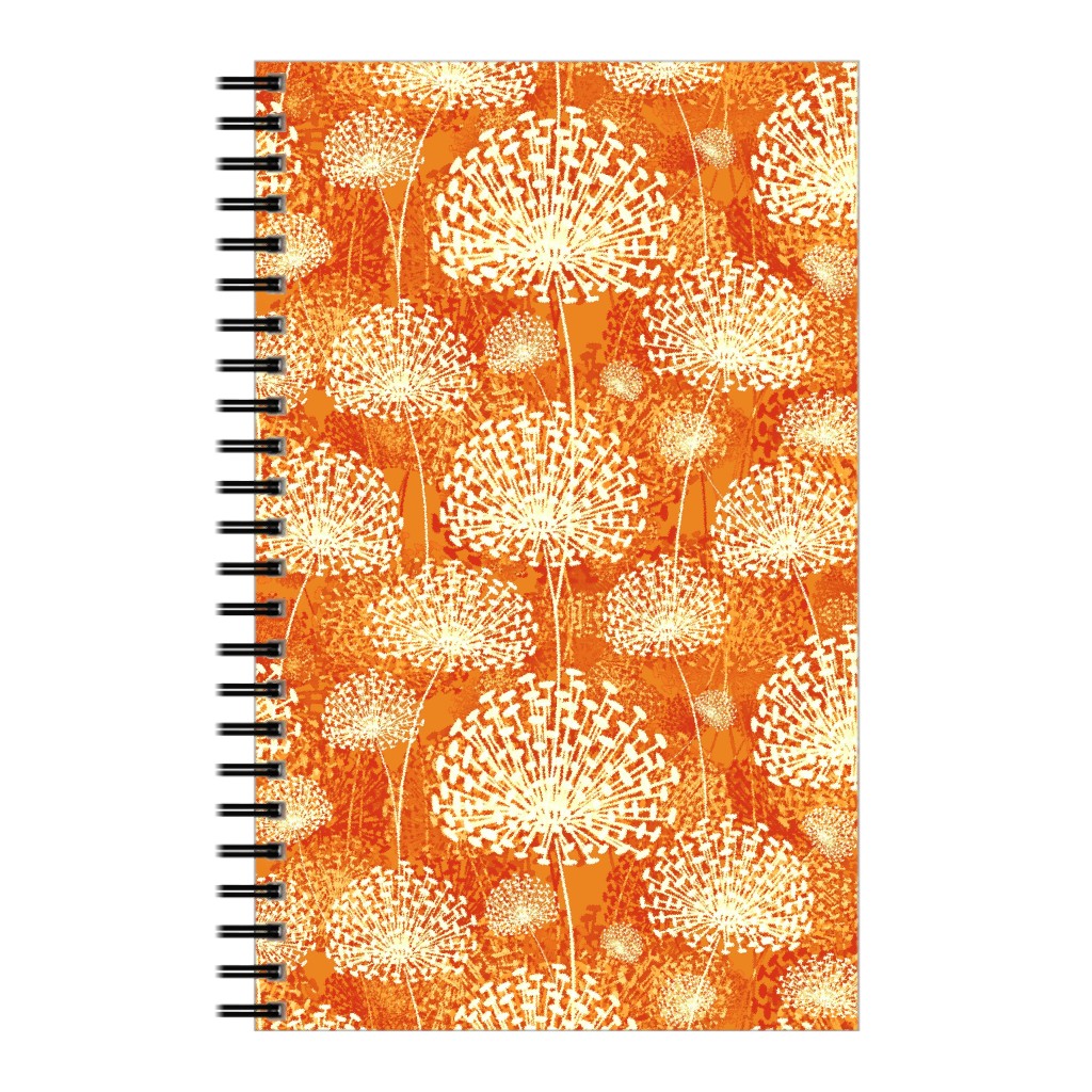 Dandelions Notebook, 5x8, Orange