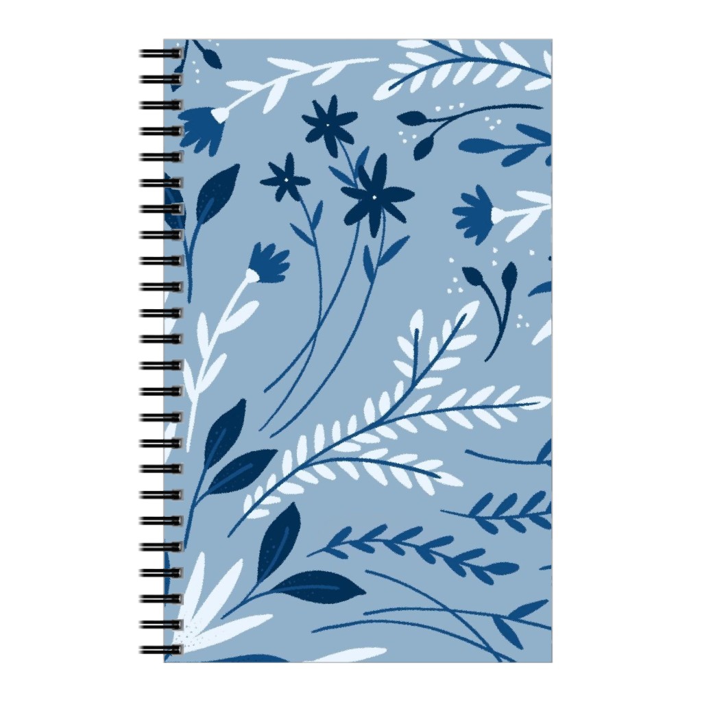 Dotty Floral - Blue Notebook, 5x8, Blue