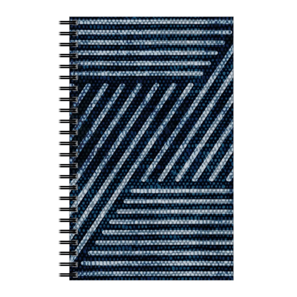 Cadence Triangles - Denim Notebook, 5x8, Blue