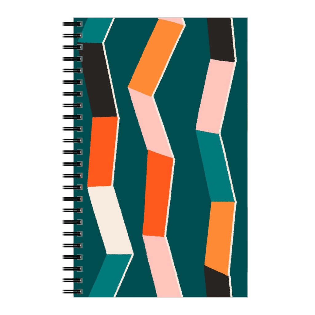Funky - Multi on Green Notebook, 5x8, Multicolor