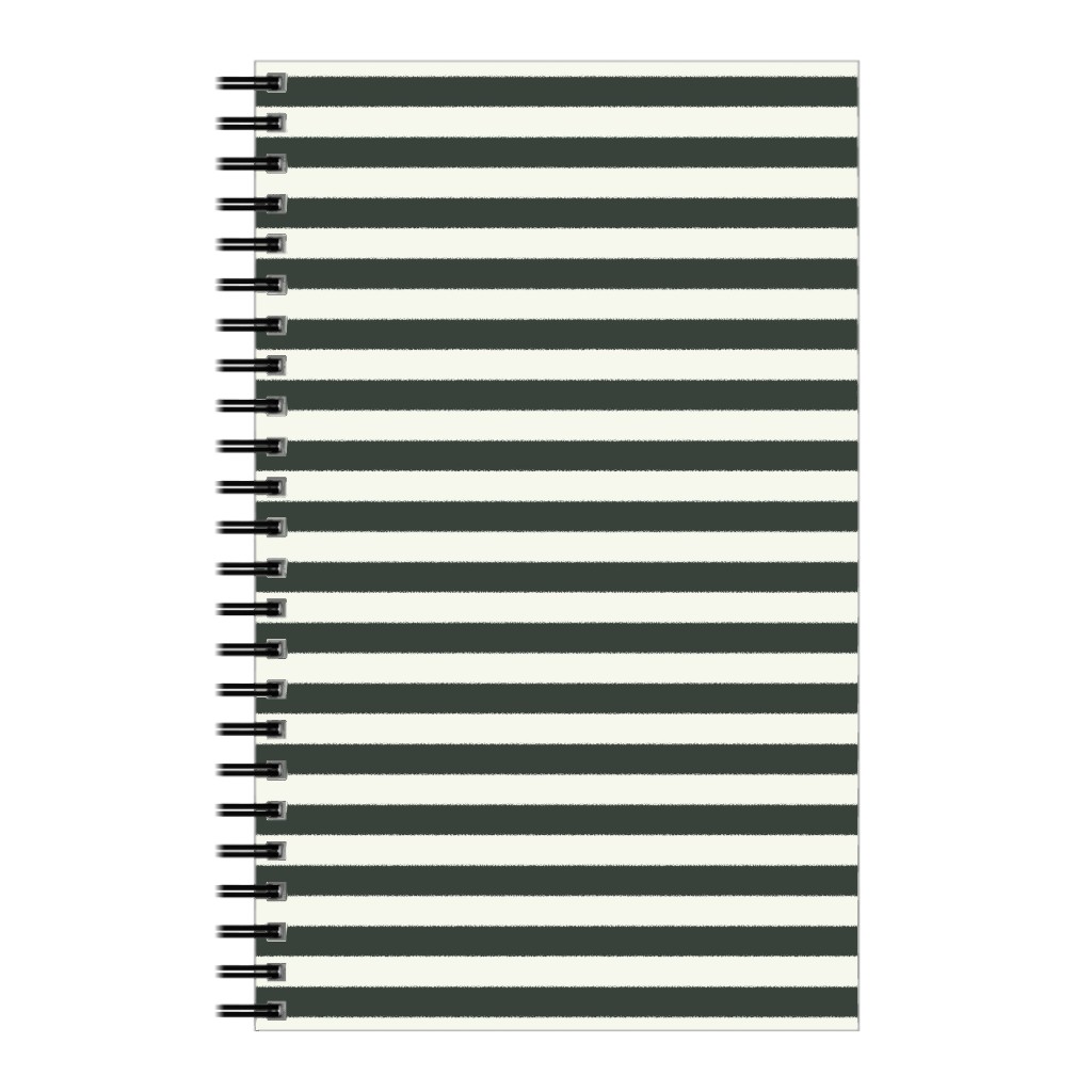 Stripe - Black and Cream Notebook, 5x8, Black, Black