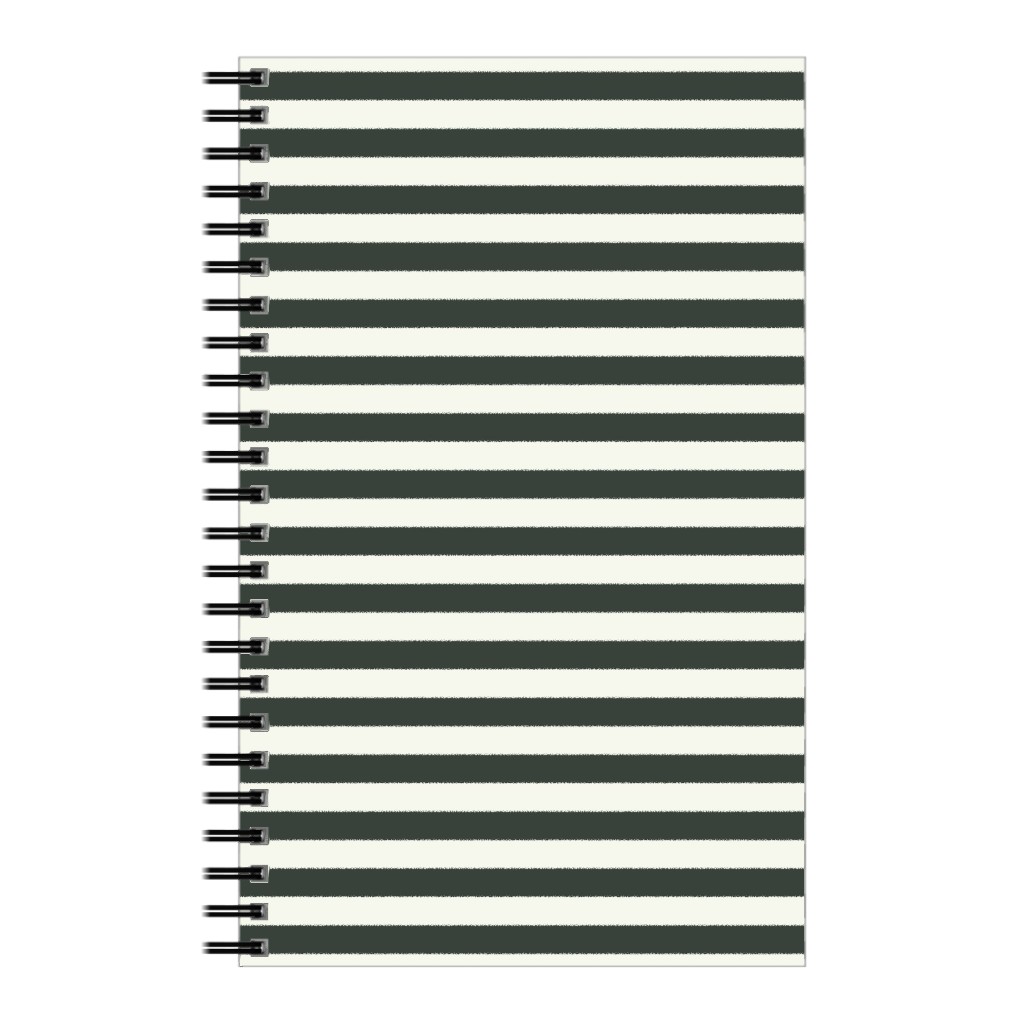 Stripe - Black and Cream Notebook, 5x8, Black