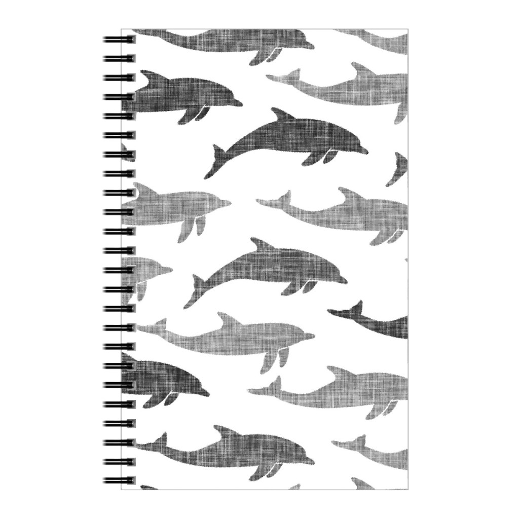 Dolphins Notebook, 5x8, Gray, Fog