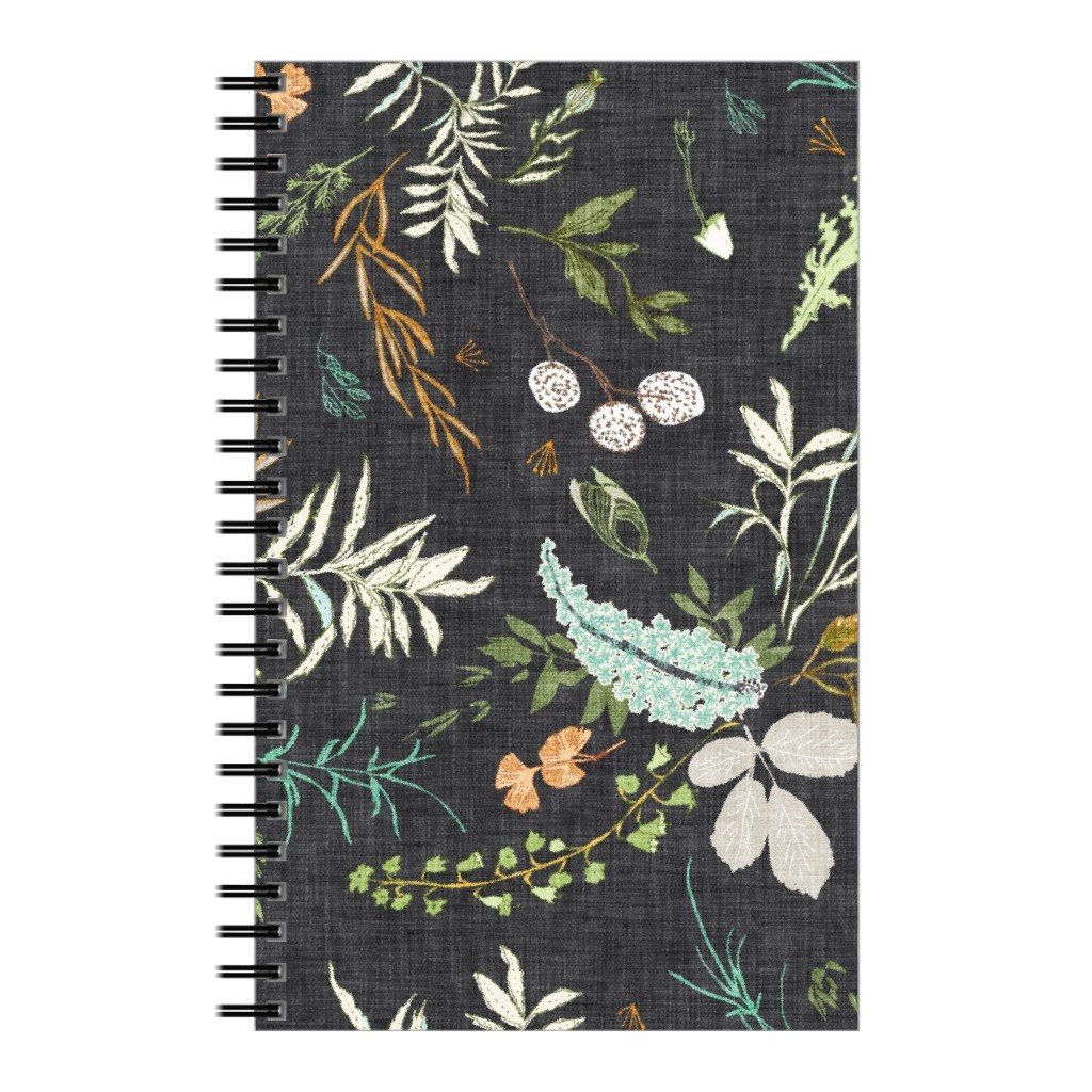Foliage - Charcoal Notebook, 5x8, Multicolor
