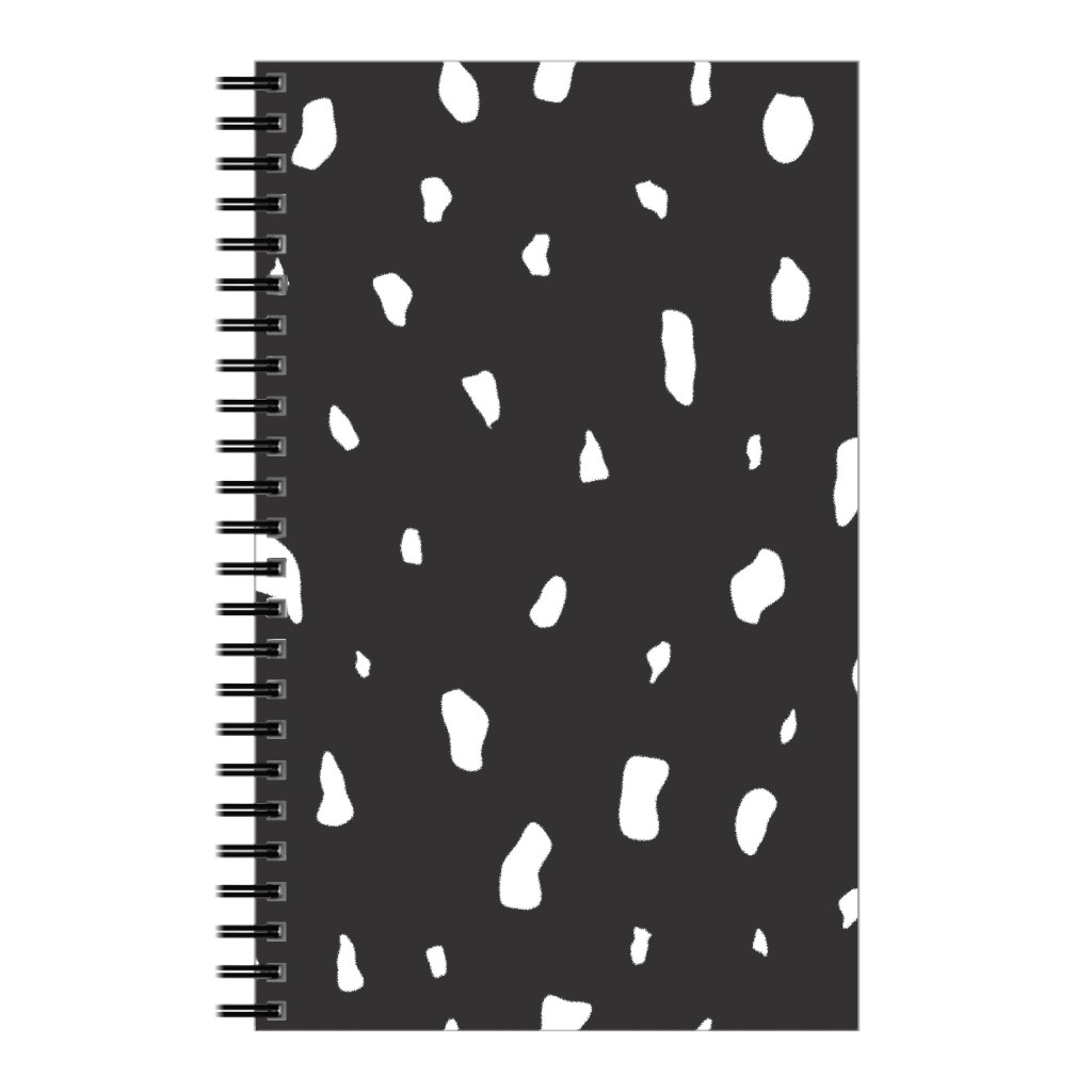Chipped - Black and White Notebook, 5x8, Black