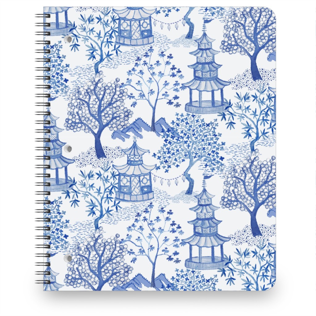 Pagoda Forest - Blue Notebook, 8.5x11, Blue