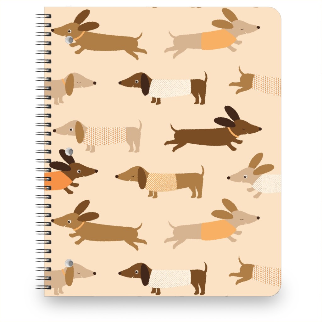 Daschunds Notebook, 8.5x11, Beige