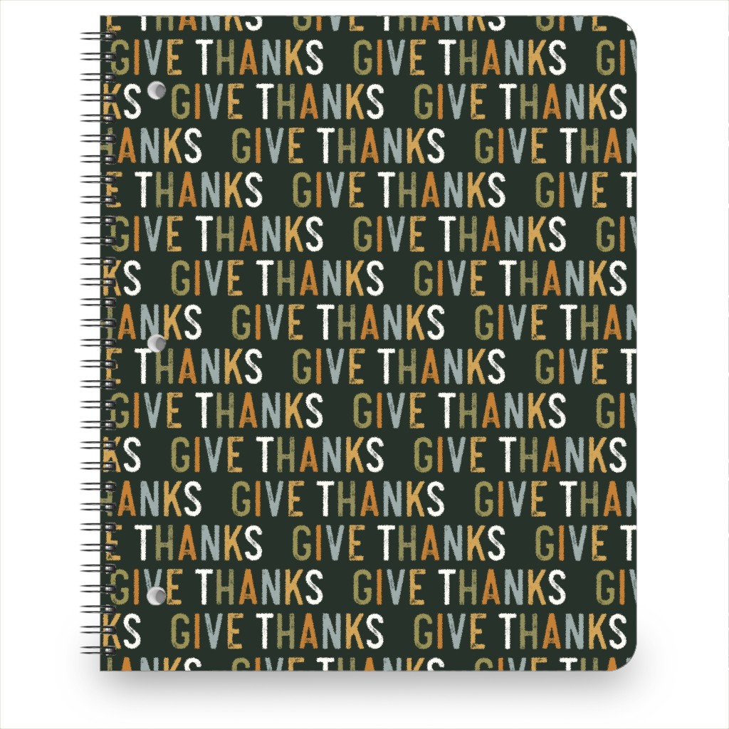 Give Thanks Notebook, 8.5x11, Green
