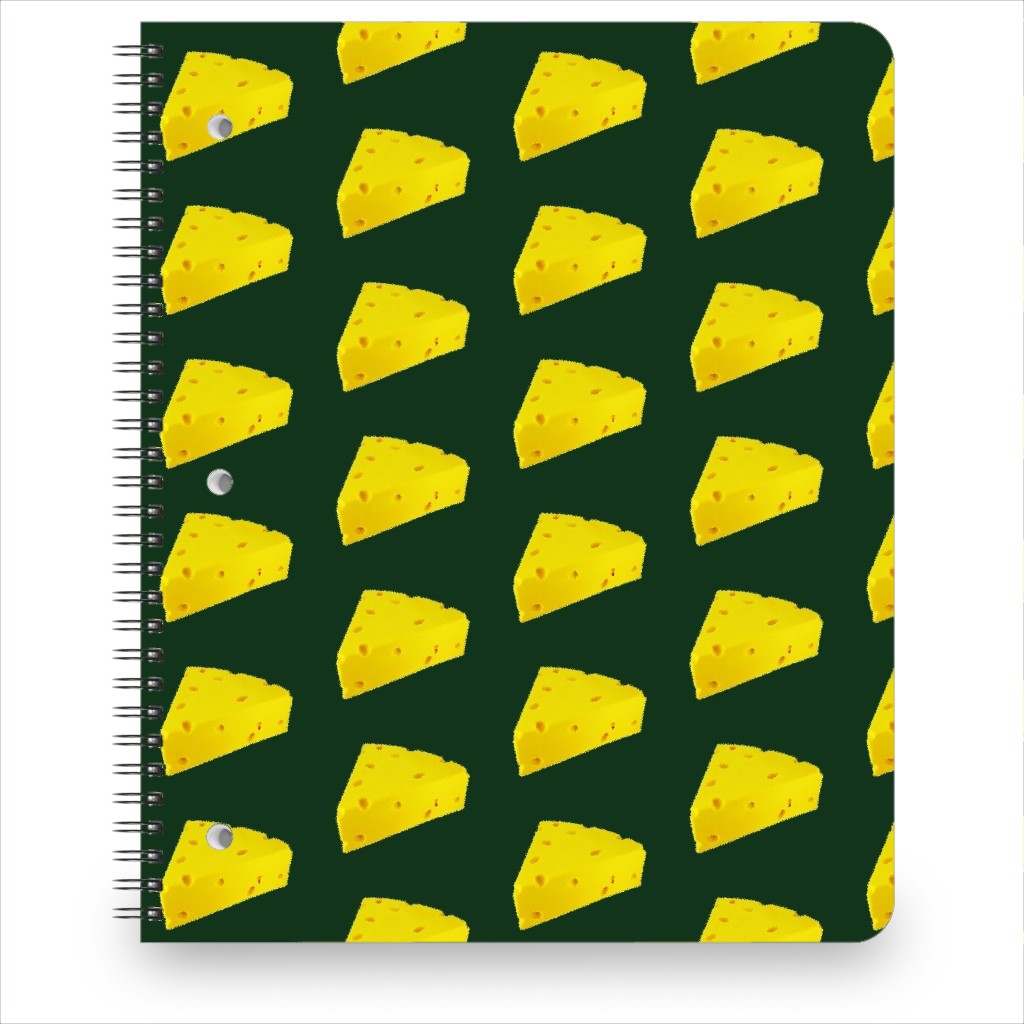 Cheese - Yellow on Dark Notebook, 8.5x11, Yellow, Classic Yellow
