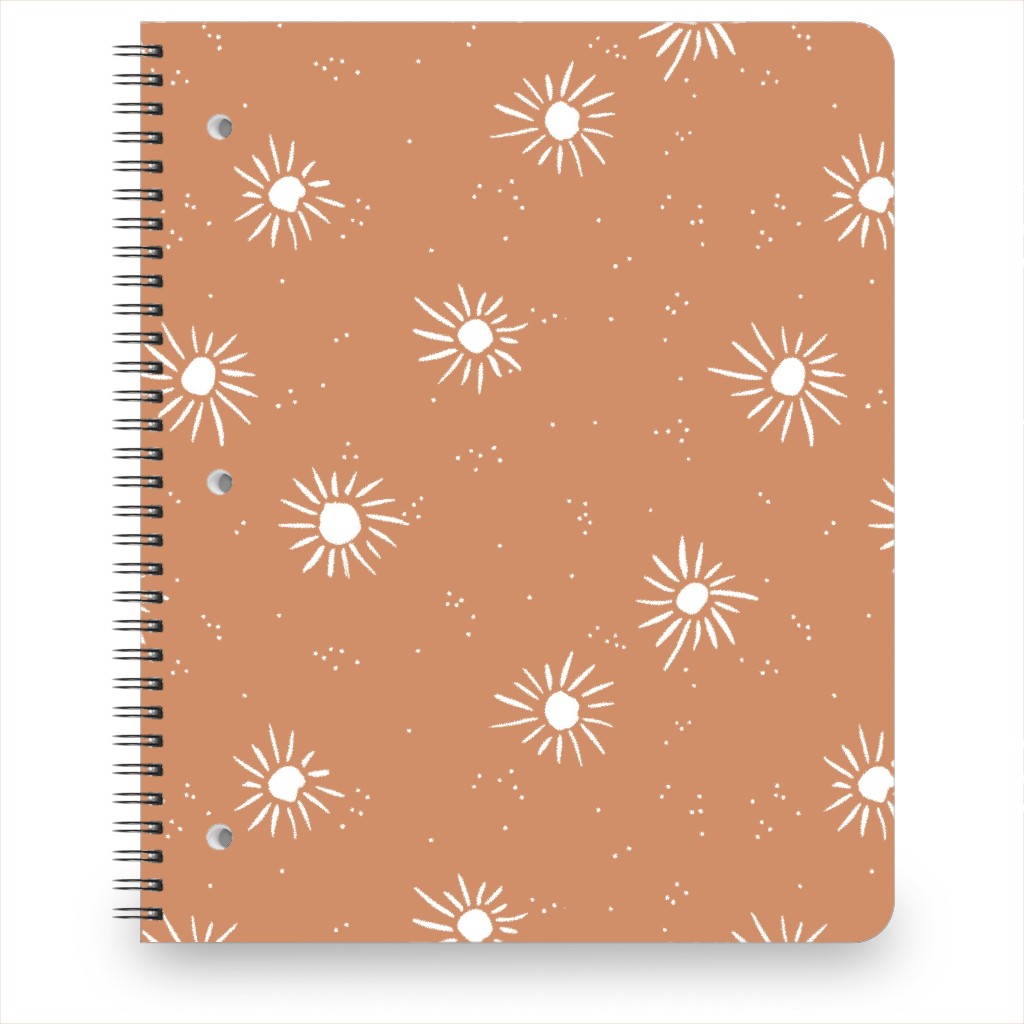 Seventies Retro Style Sunshine Notebook, 8.5x11, Orange, Pueblo