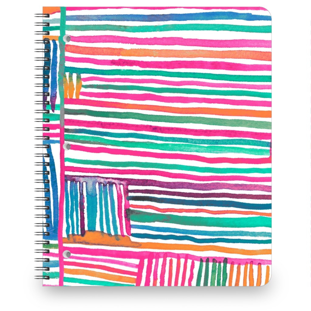 Linear Meditation Notebook, 8.5x11, Multicolor, Hot Pink