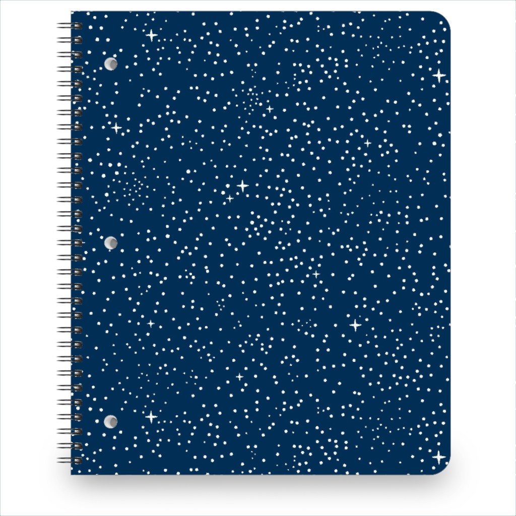 Tiny Stars in Space - Dark Blue Notebook, 8.5x11, Blue, True Blue