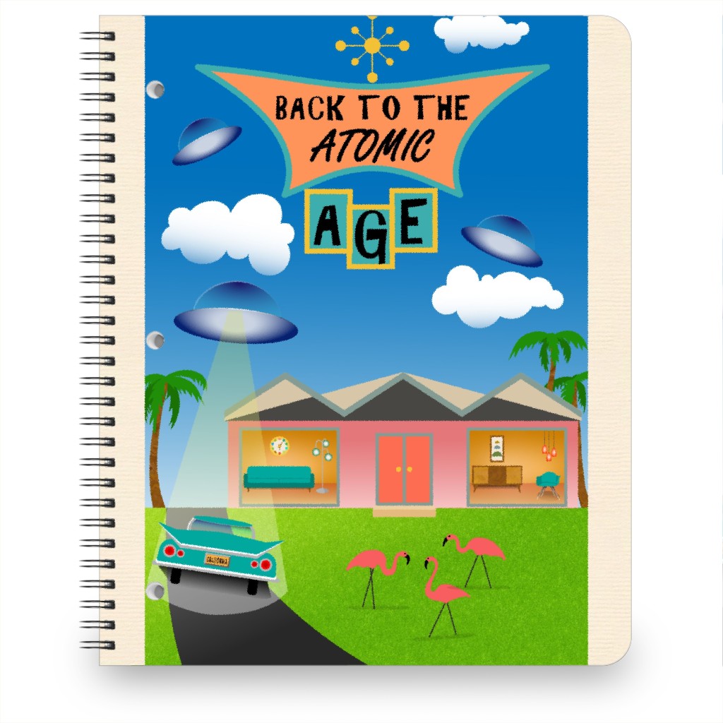 Let's Go Back To the Atomic Age! Notebook, 8.5x11, Multicolor