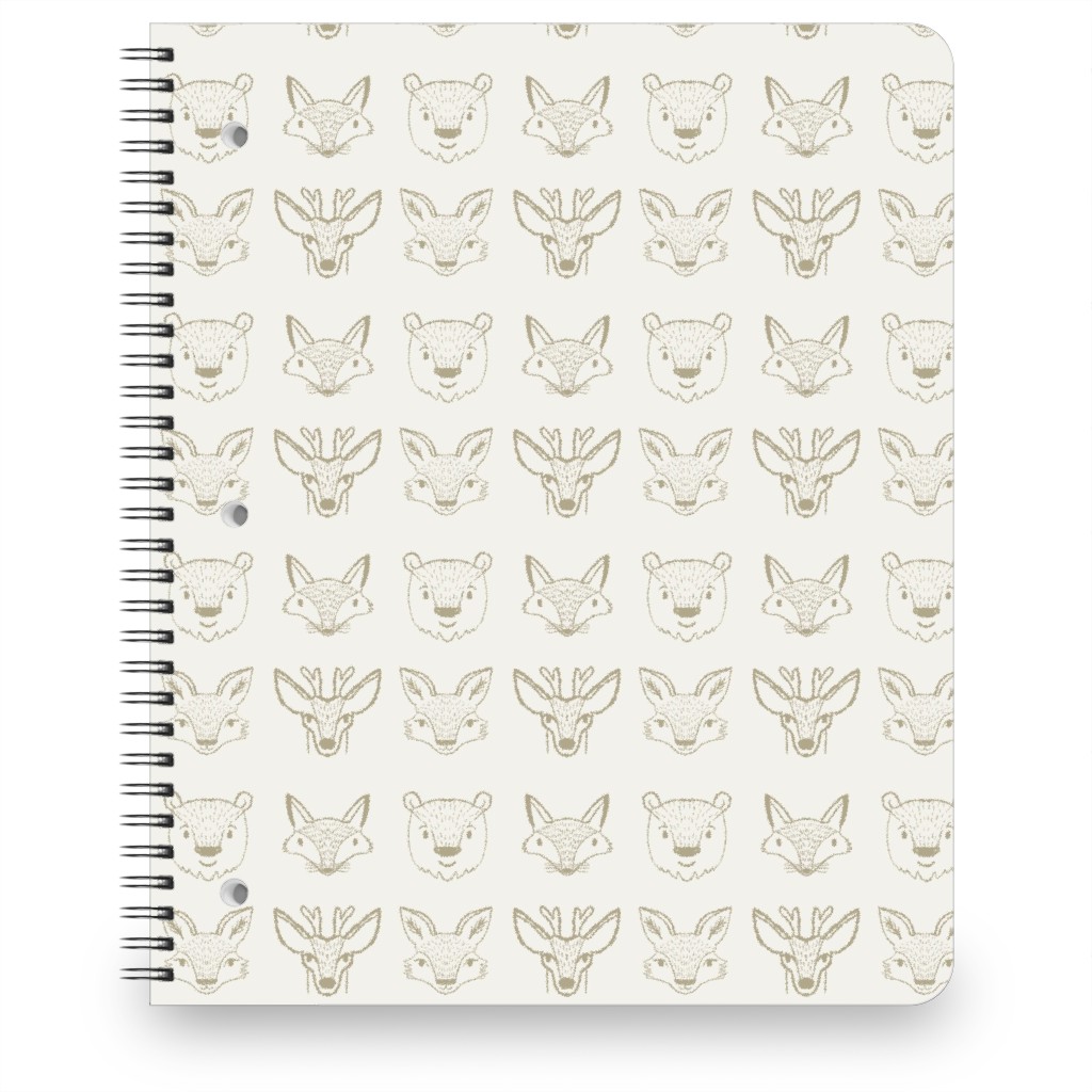 Forest Friends - Neutral Notebook, 8.5x11, Beige