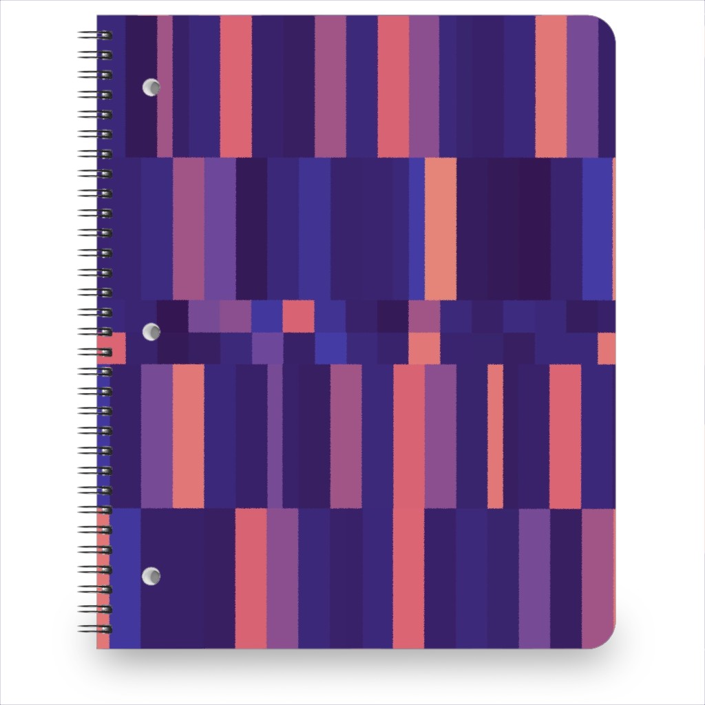 Stipe and Square - Dark Notebook, 8.5x11, Purple, Purple