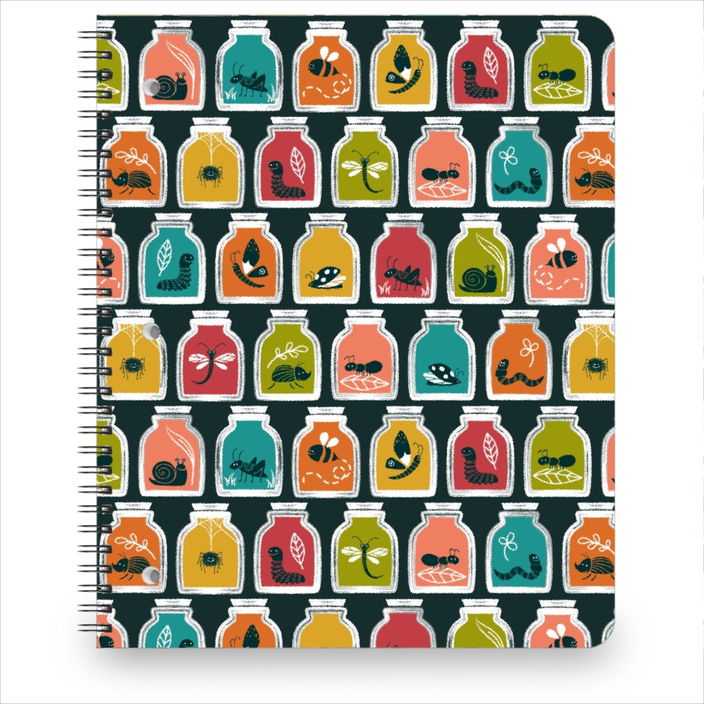a Collection of Bugs Notebook, 8.5x11, Multicolor, Black