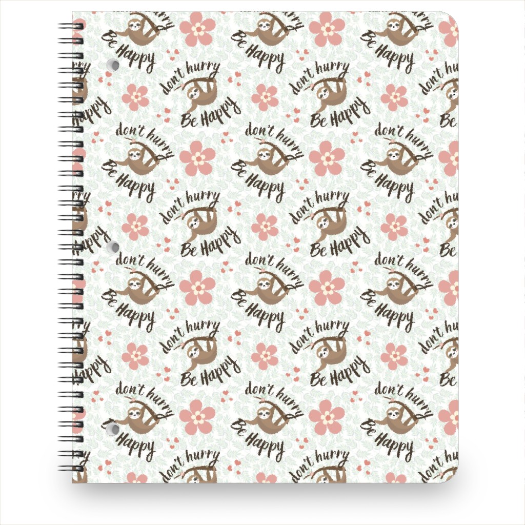 Don't Hurry Be Happy - Beige Notebook, 8.5x11, Beige
