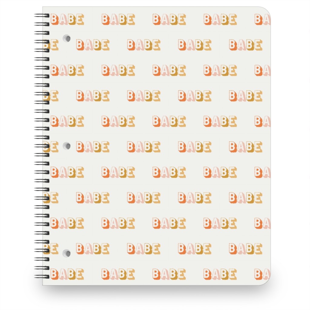 Babe - Typography - Neutral Notebook, 8.5x11, Yellow, Classic Yellow