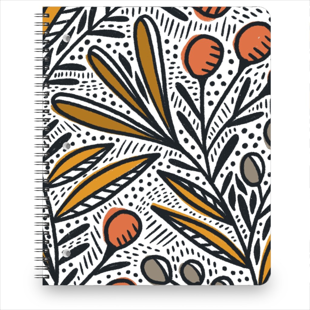 Rosa - Gold and Red Notebook, 8.5x11, Multicolor