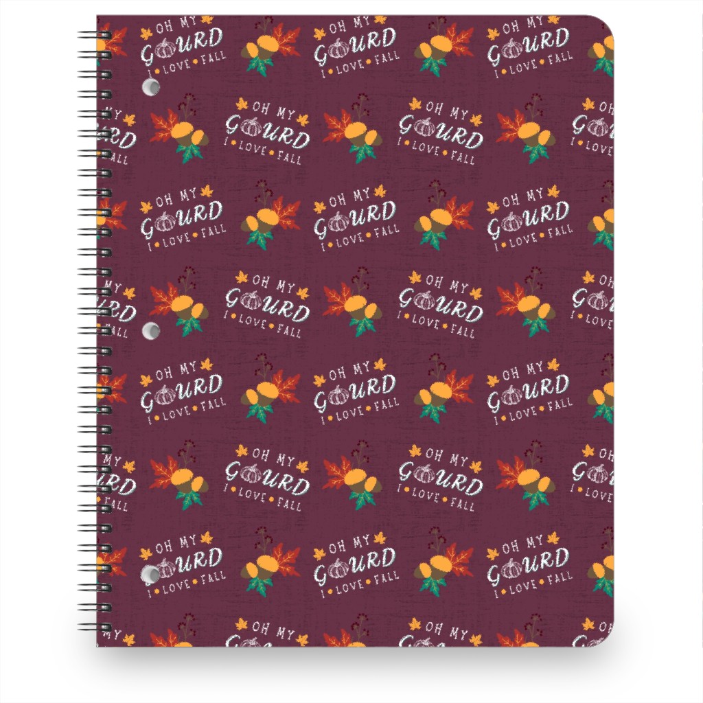 Oh My Gourd - Mauve Notebook, 8.5x11, Purple, Purple