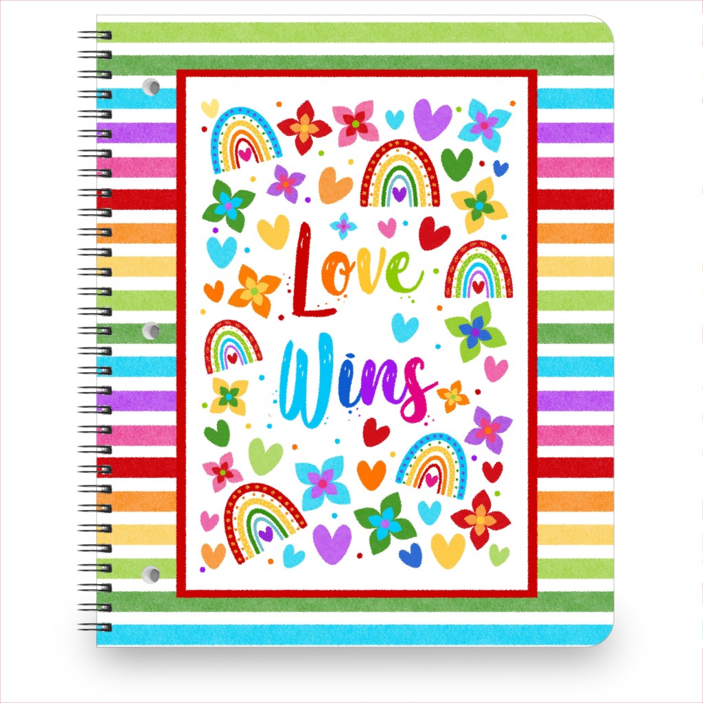 Love Wins Notebook, 8.5x11, Multicolor