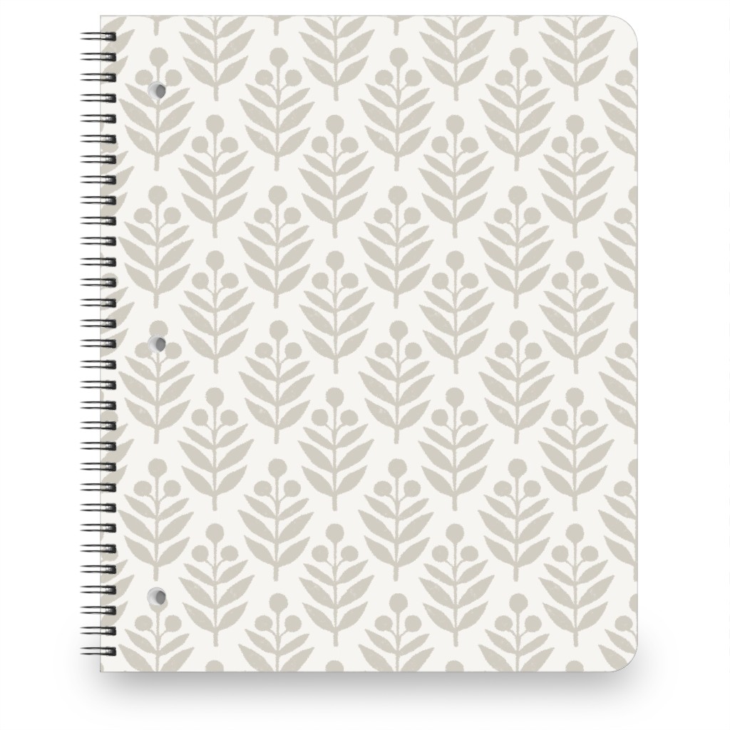 Lotti Quiet Notebook, 8.5x11, Beige, Silver Lining