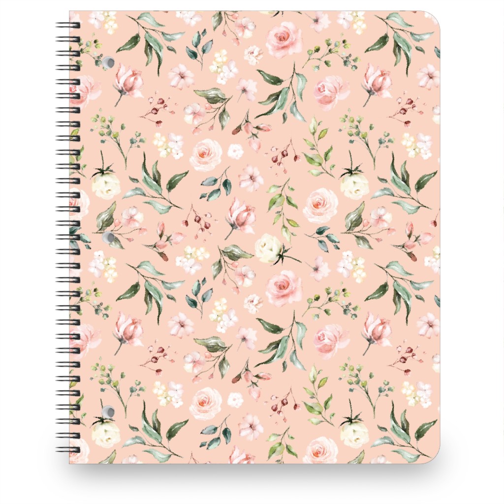 Celestial Rose Floral - Blush Notebook, 8.5x11, Pink, Bright Pink