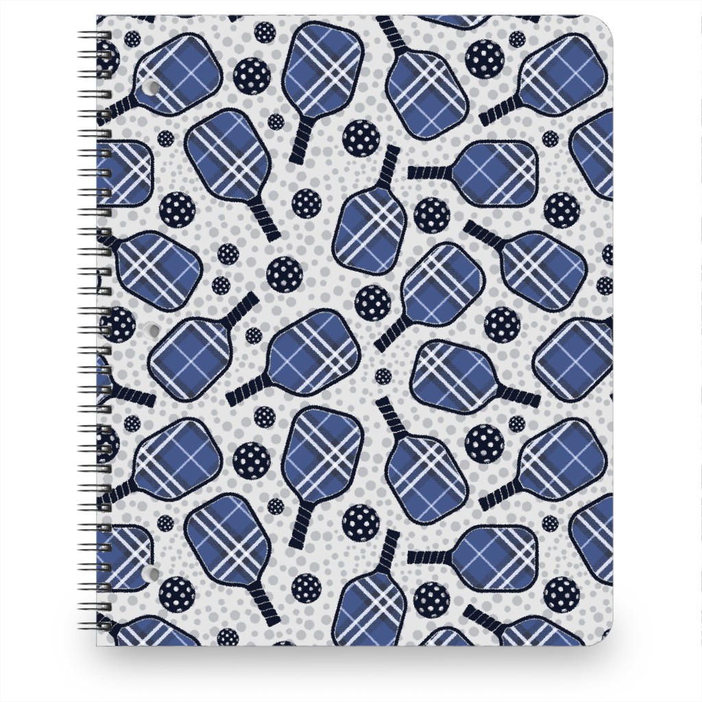 Pickleball Paddles - Blue and Gray Notebook, 8.5x11, Blue