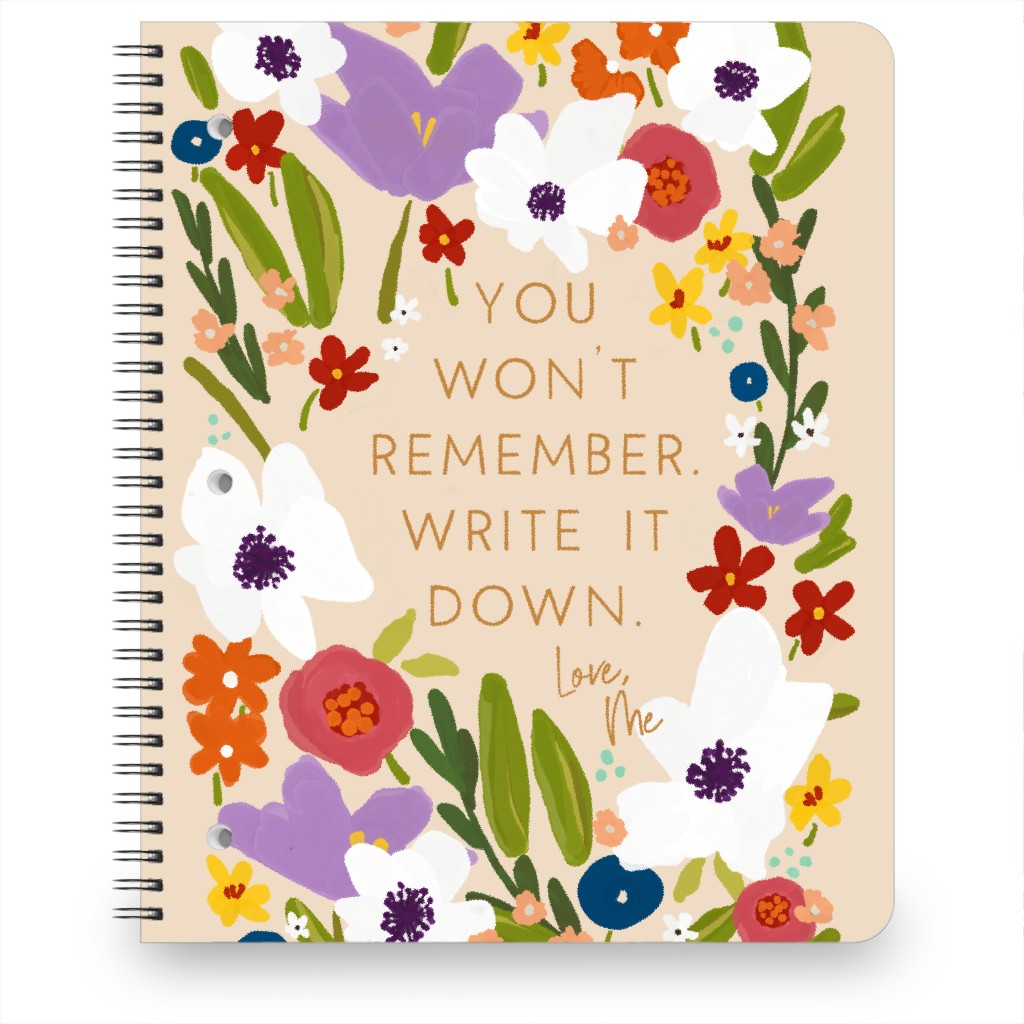 Modern Sayings Floral - Multi Notebook, 8.5x11, Multicolor