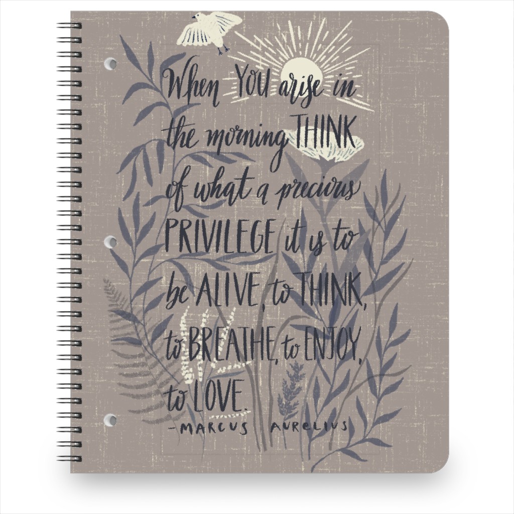 Precious Morning Notebook, 8.5x11, Gray, Light Gray