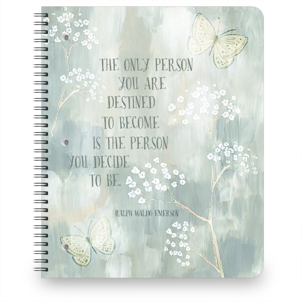 Ralph Waldo Emerson Quote Notebook, 8.5x11, Green