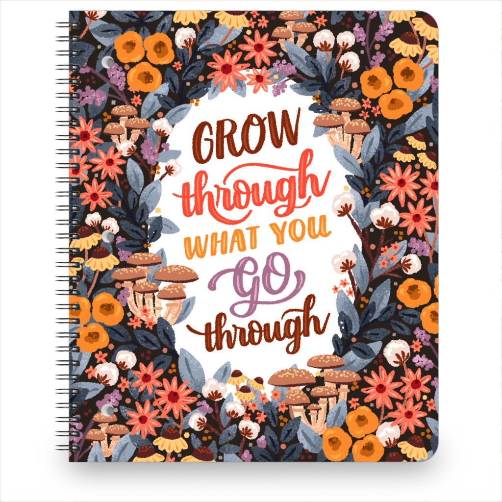 Grow Through What You Go Through - Multi Notebook, 8.5x11, Multicolor