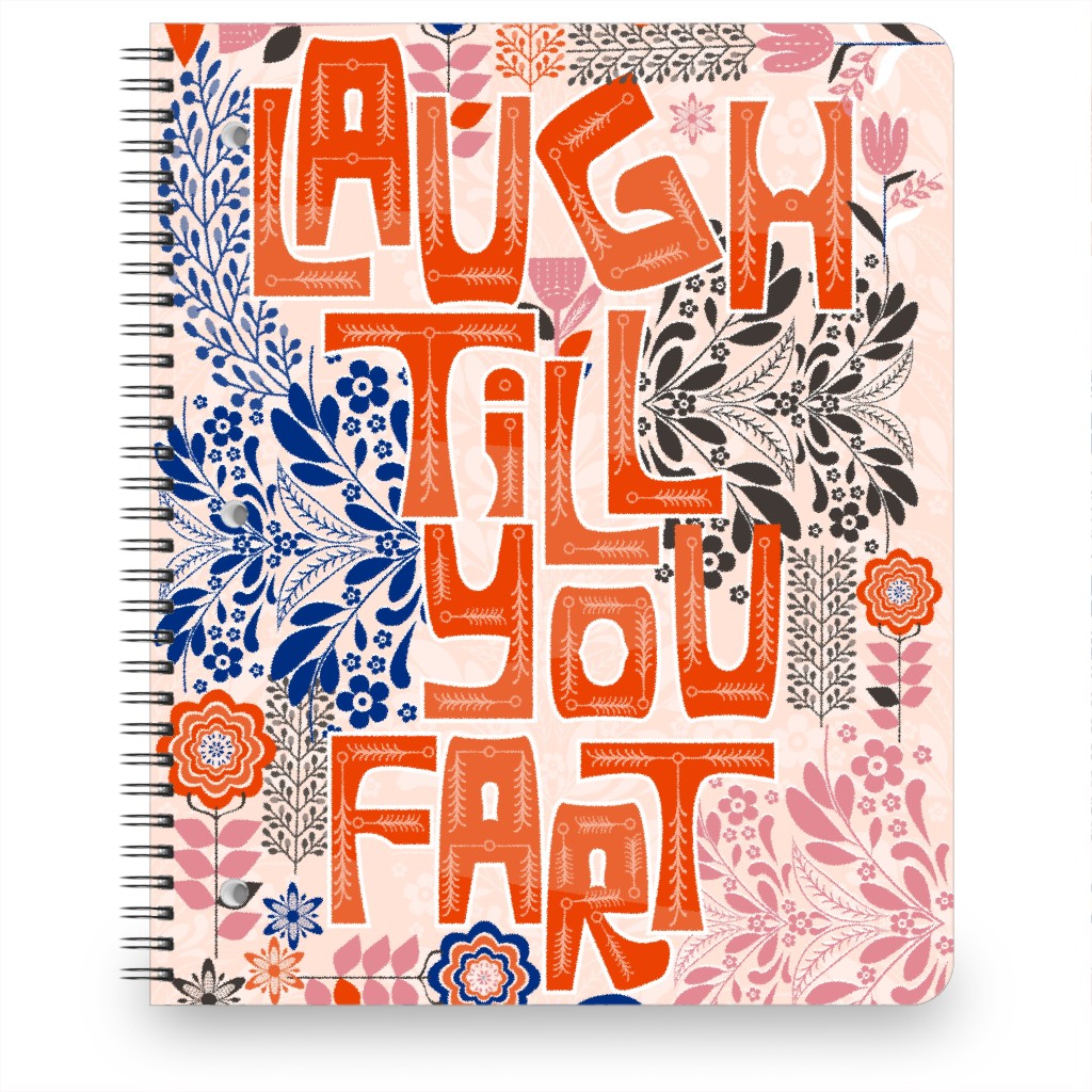 Laugh Till You Fart Notebook, 8.5x11, Orange, Orange