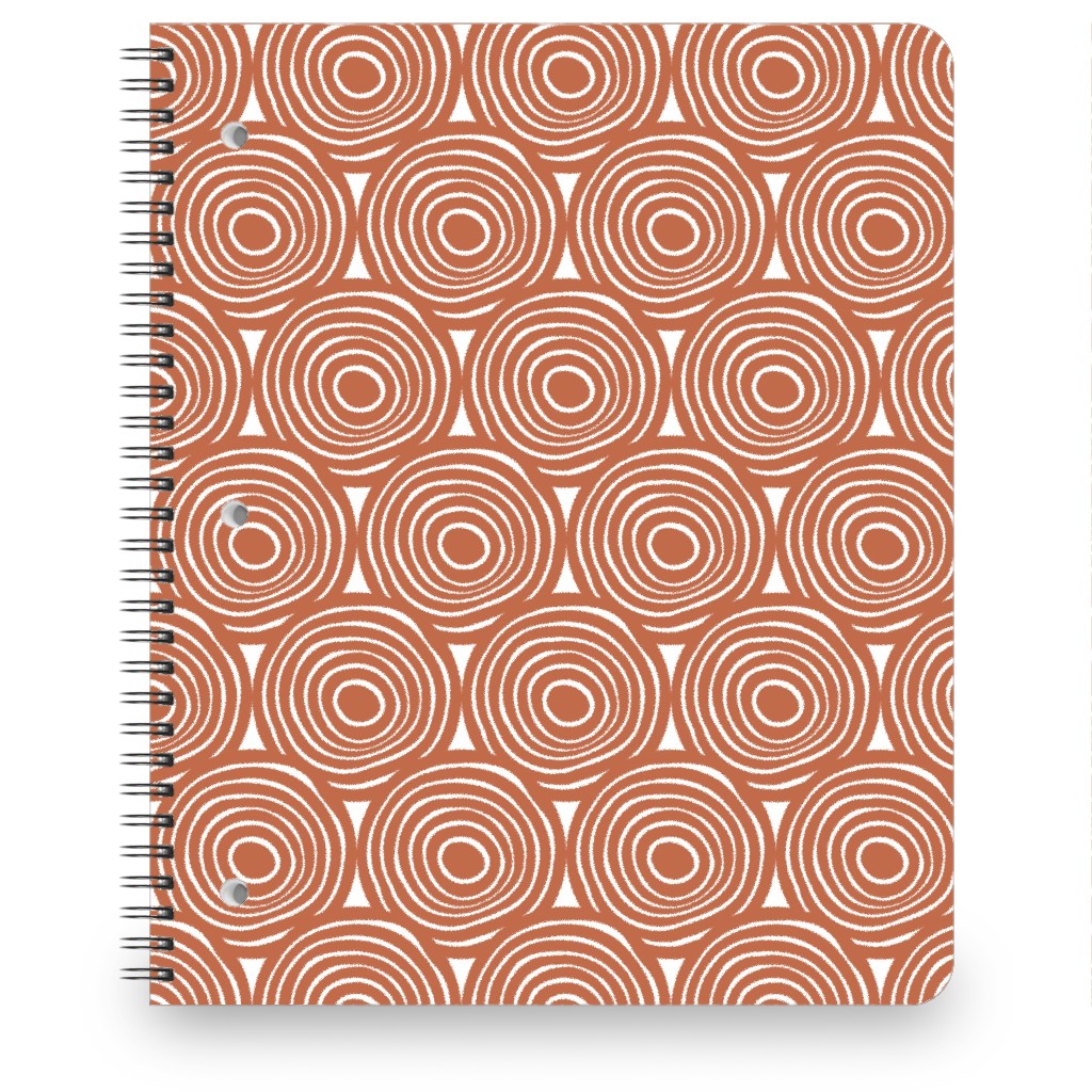 Overlapping Circles - Terracotta Notebook, 8.5x11, Brown, Brown