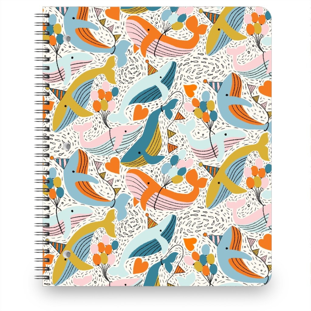 Whale Celebration - Multicolor Notebook, 8.5x11, Multicolor