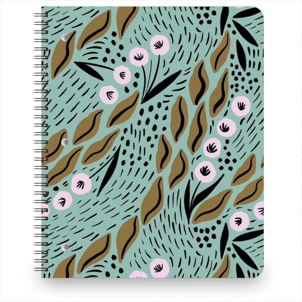 Flower Patch Lane on Mint Notebook, 8.5x11, Green, Classic Green