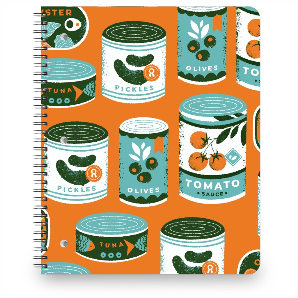Canned Goods Notebook, 8.5x11, Orange, Fawn