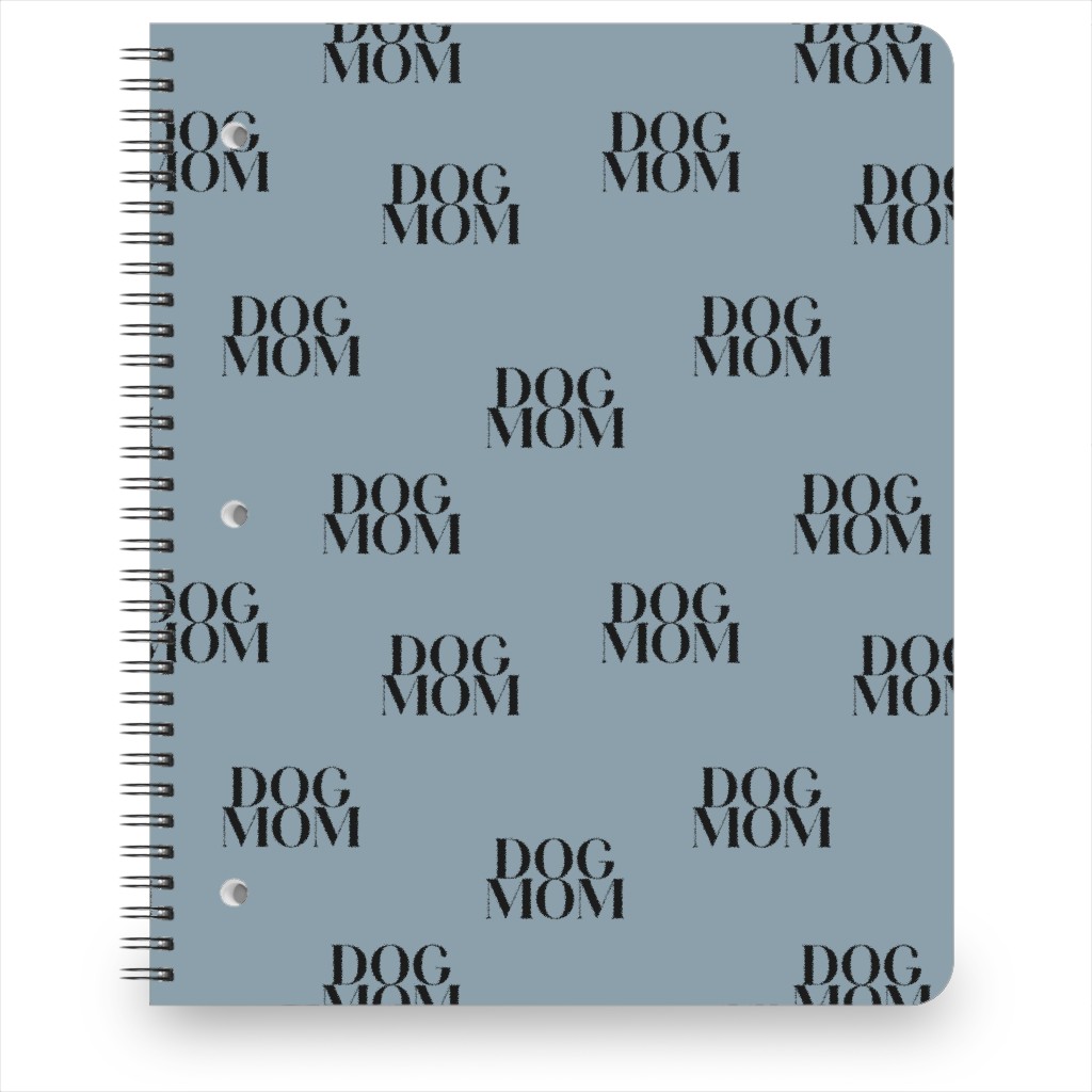 Dog Mom Notebook, 8.5x11, Blue, Cool Gray