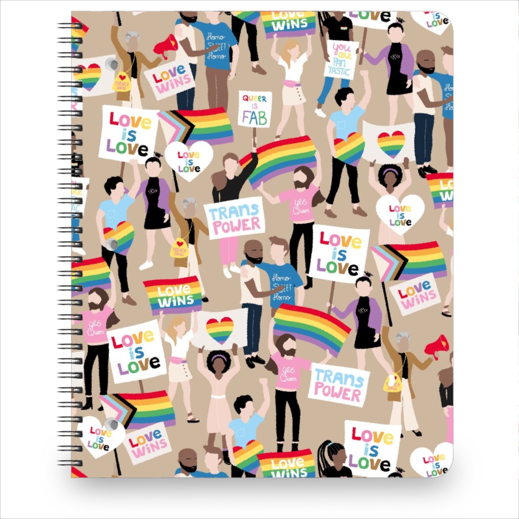 Pride Lgbtq Rainbow Flag Notebook, 8.5x11, Multicolor, Nude