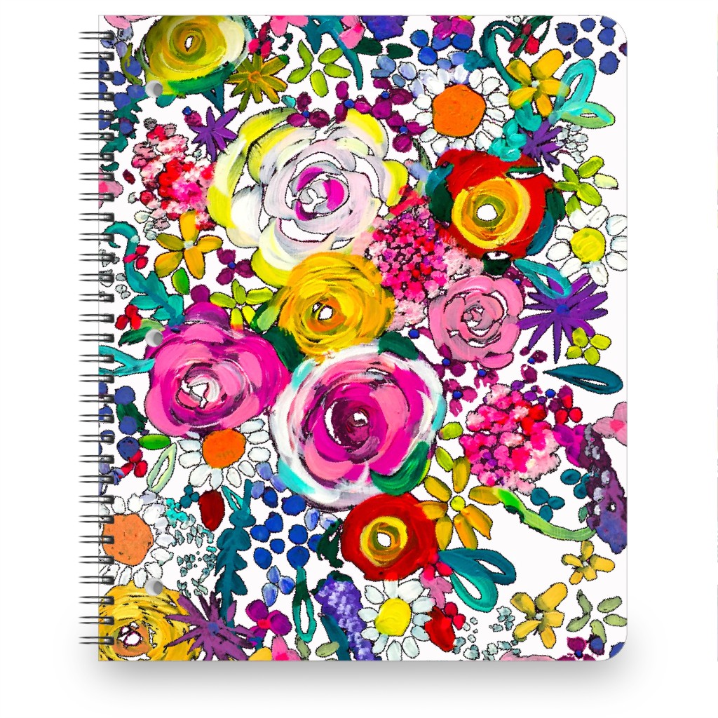 Les Fleurs Floral Painting Notebook, 8.5x11, Multicolor