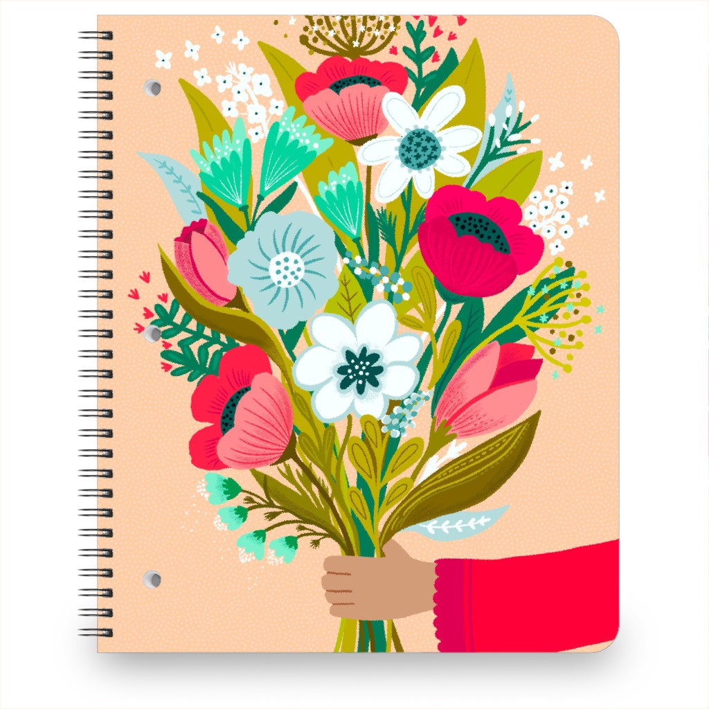 Happy Day Bunch - Multi on Pink Notebook, 8.5x11, Multicolor