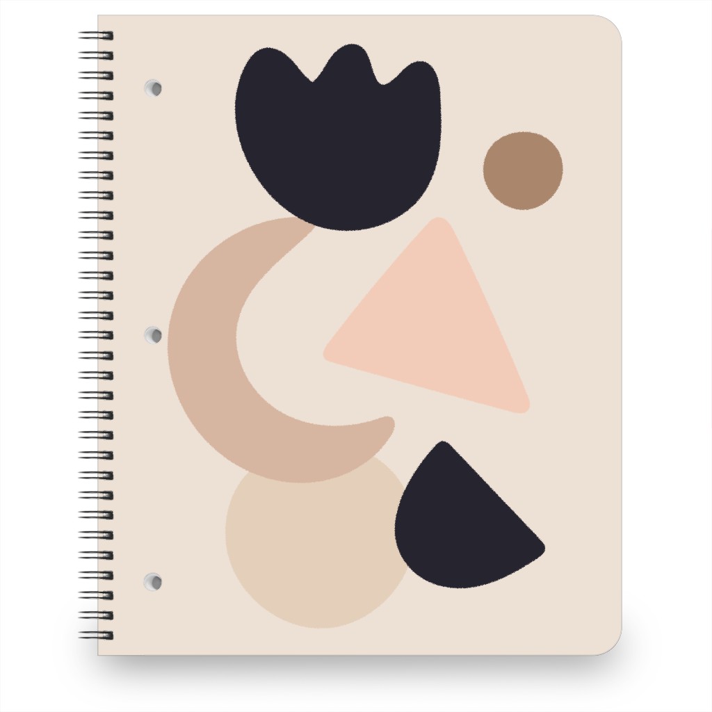 Abstract Shape Collage - Neutral Notebook, 8.5x11, Beige